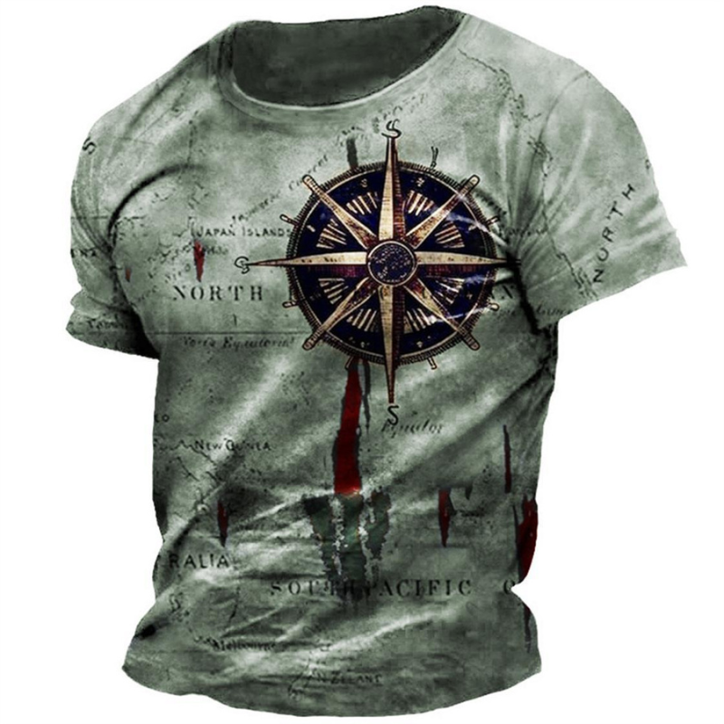 Men's Vintage Map Print T-Shirt