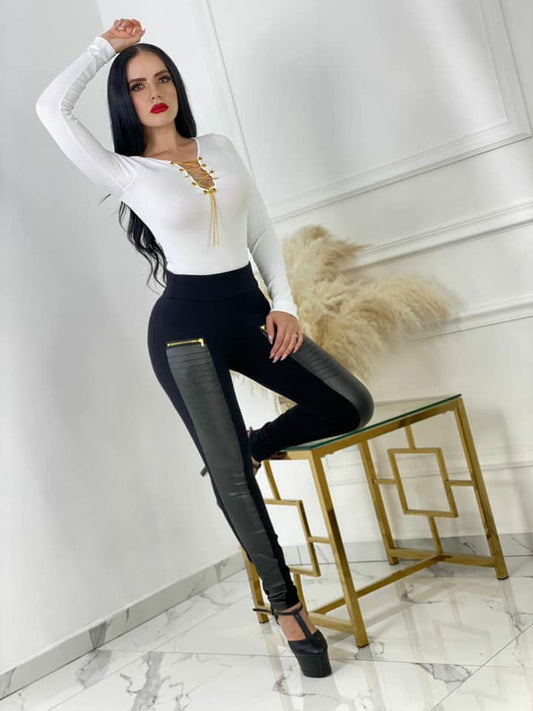 High Waist Leather Jegging pants