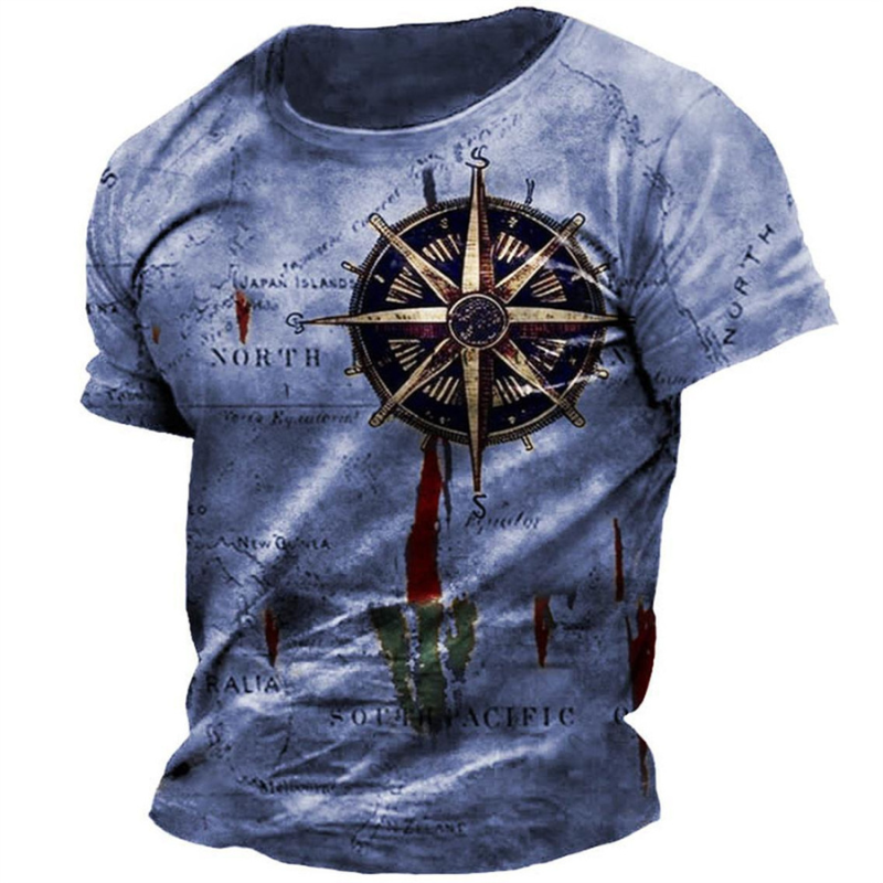 Men's Vintage Map Print T-Shirt