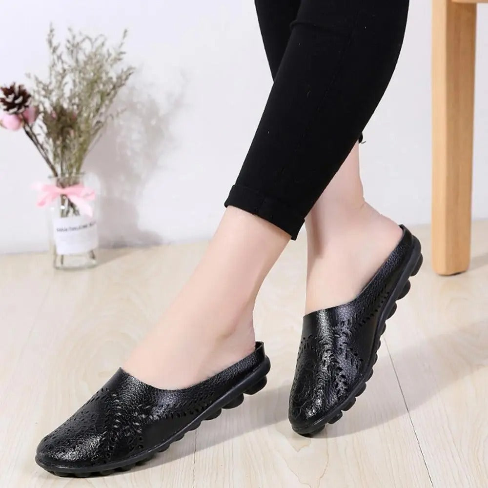 Women's Hollow Leather Flats