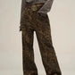 Women's Leopard Print Denim Pants