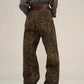 Women's Leopard Print Denim Pants