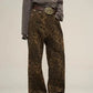 Women's Leopard Print Denim Pants