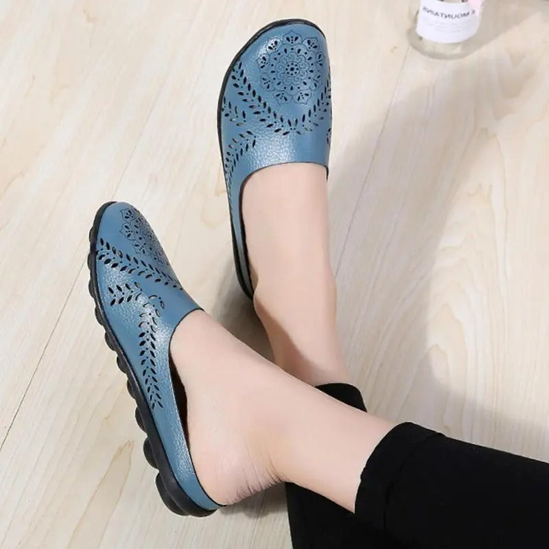 Women's Hollow Leather Flats