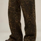 Women's Leopard Print Denim Pants