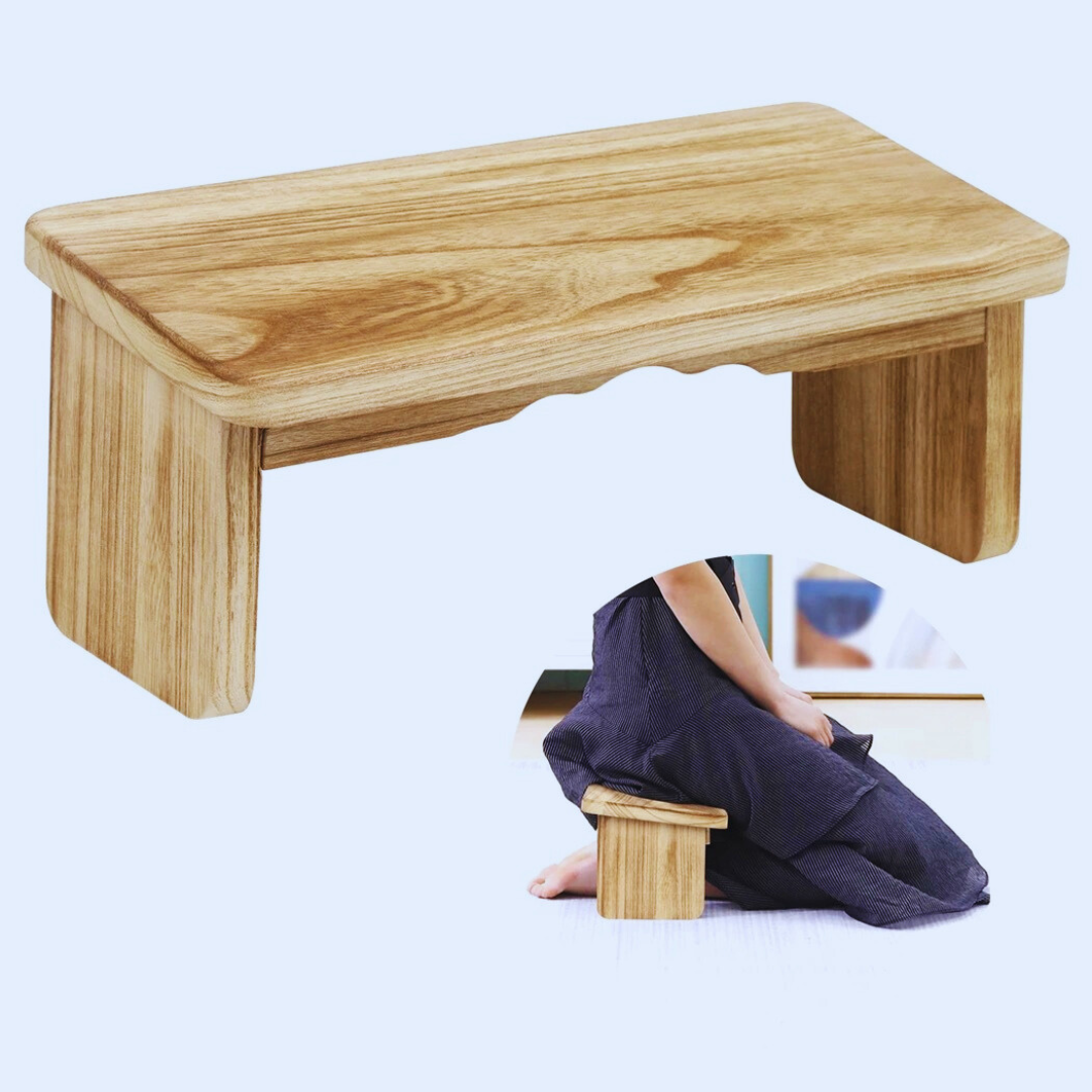 Ergonomic Wooden Meditation Bench